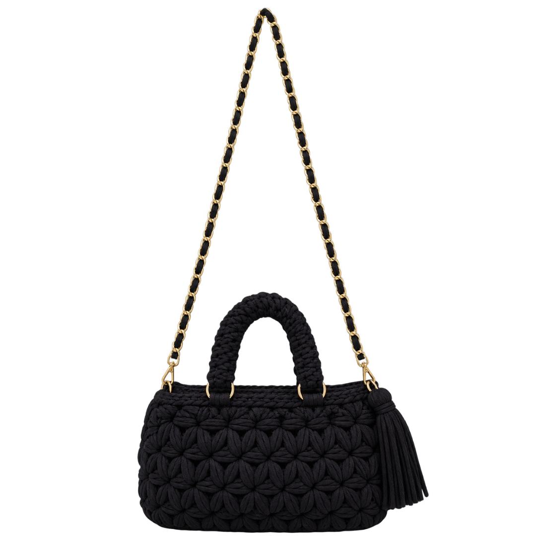 Fleur Bag | Black / Hand, Shoulder or Crossbody Carry