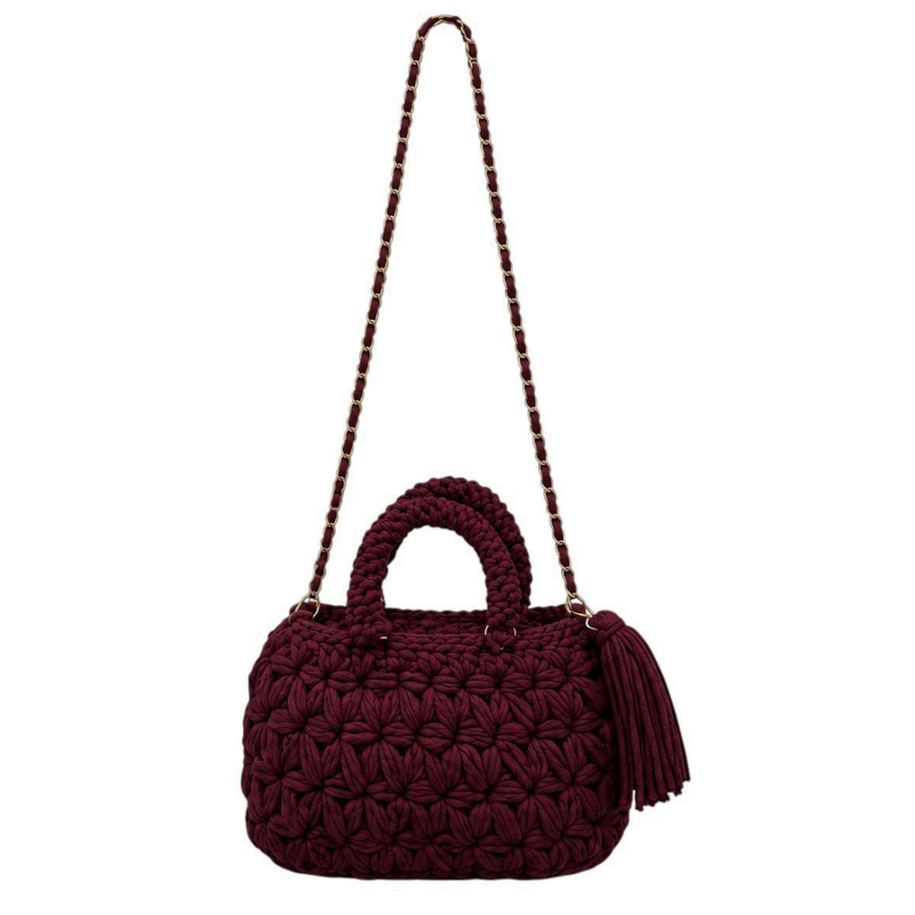 Fleur Bag | Burgundy / Hand, Shoulder or Crossbody Carry