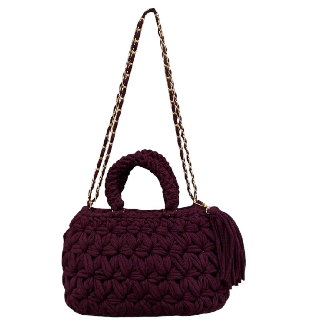 Fleur Bag | Burgundy / Hand, Shoulder or Crossbody Carry