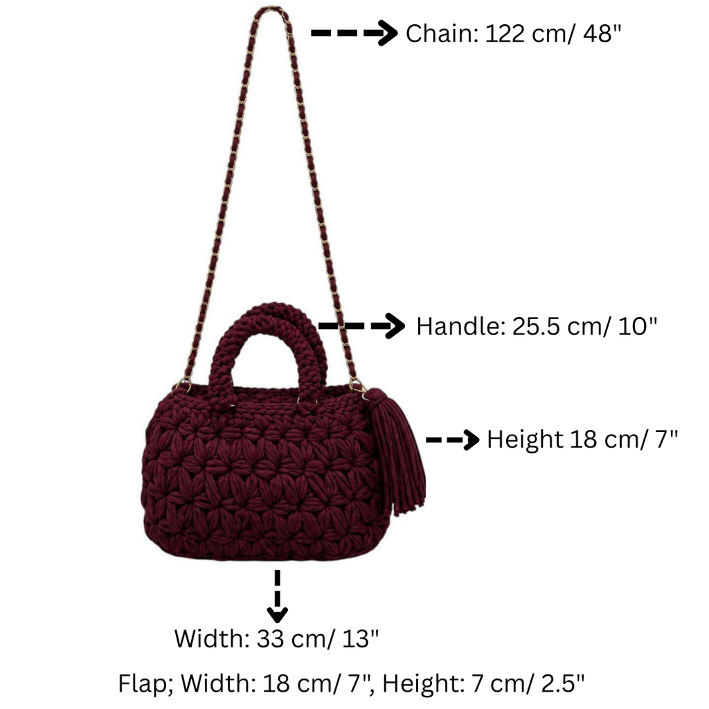 Fleur Bag | Burgundy / Hand, Shoulder or Crossbody Carry