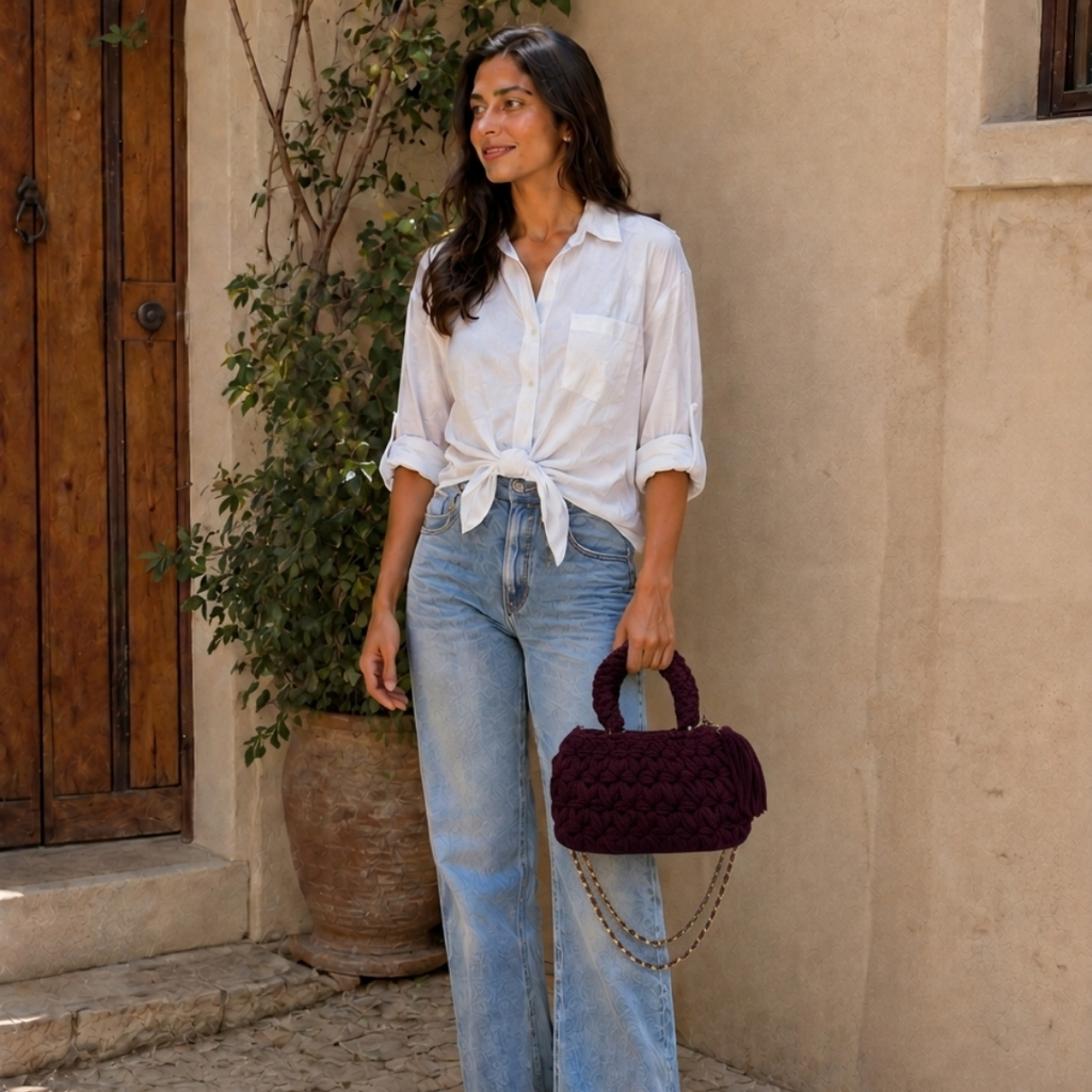 Fleur Bag | Burgundy / Hand, Shoulder or Crossbody Carry