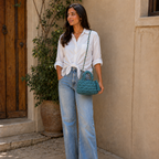 Fleur Bag | Sky Blue / Hand, Shoulder or Crossbody Carry