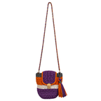 Crochet Bucket Sling | Purple, Stone Grey, Orange, White/ Shoulder or Crossbody Carry