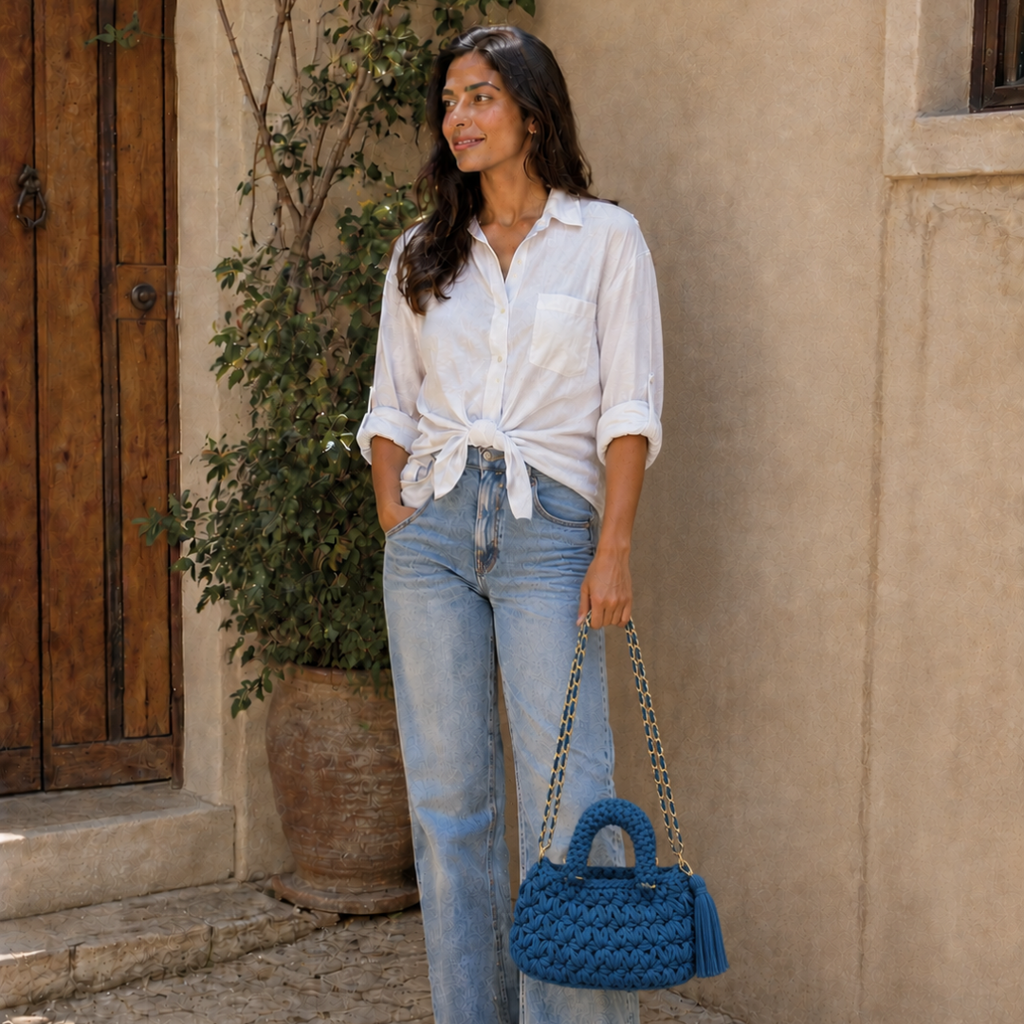 Fleur Bag | Royal Blue / Hand, Shoulder or Crossbody Carry