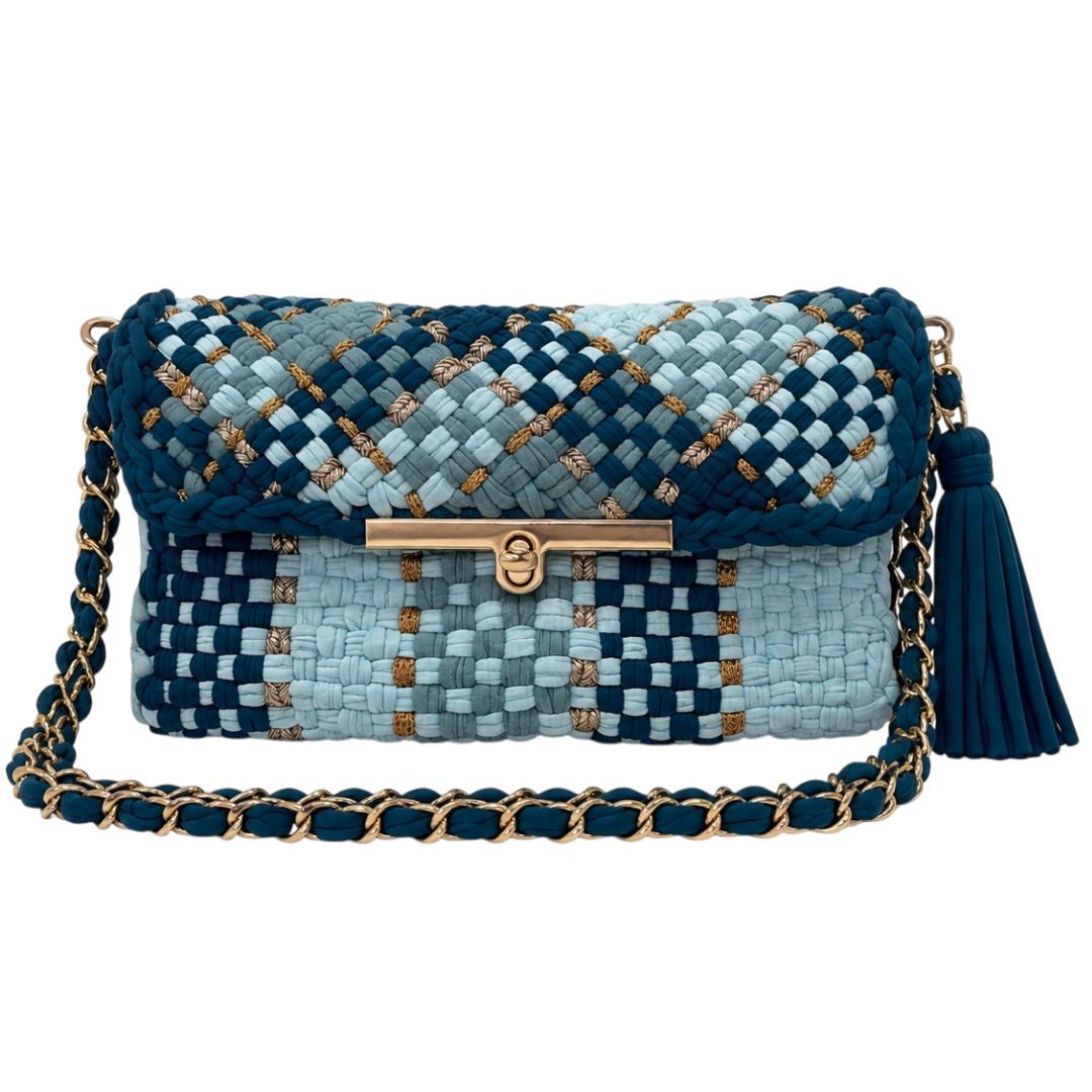 Mosaic Radiance Bag | Shades Of Blues / Shoulder Carry