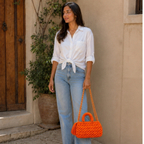 Fleur Bag | Orange / Hand, Shoulder or Crossbody Carry
