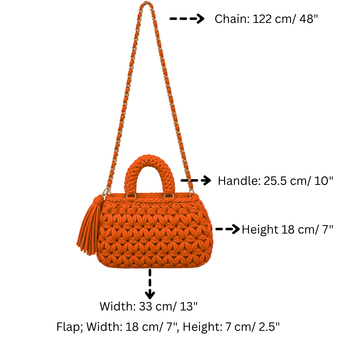 Fleur Bag | Orange / Hand, Shoulder or Crossbody Carry