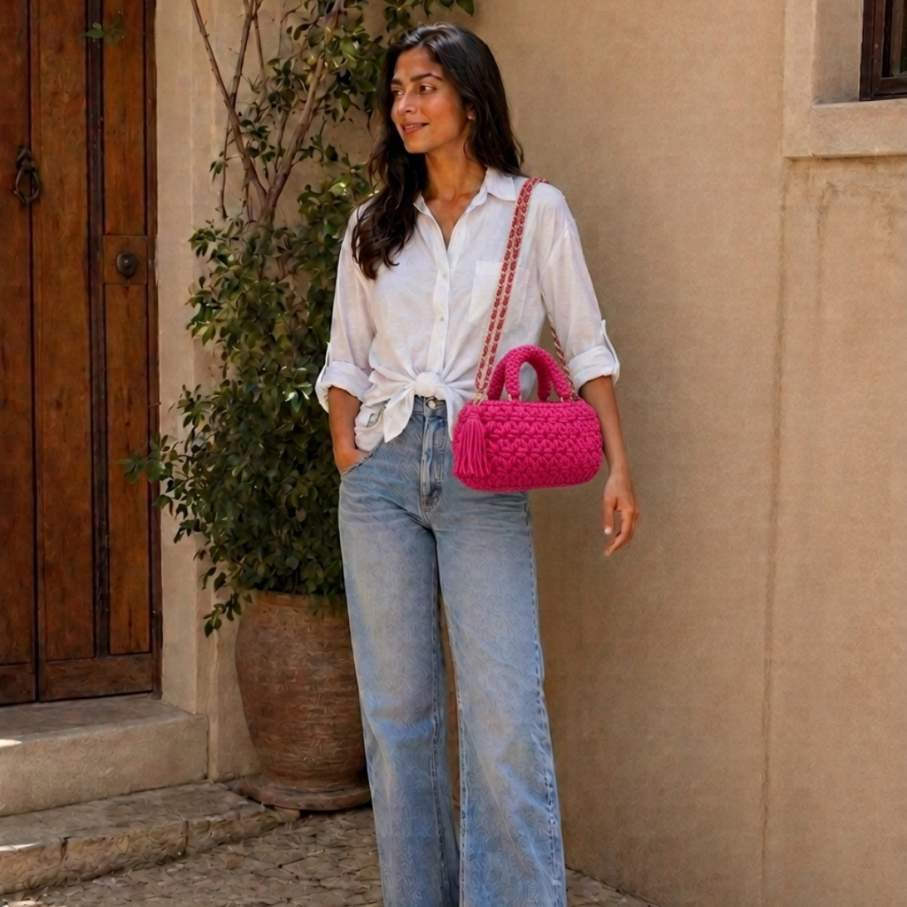 Fleur Bag | Hot Pink / Hand, Shoulder or Crossbody Carry