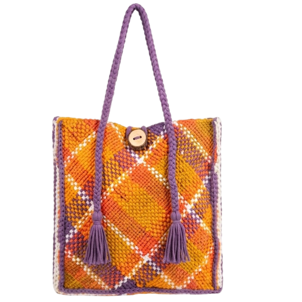 Soft Tote | Hand Carry |Orange, Purple, Mustard