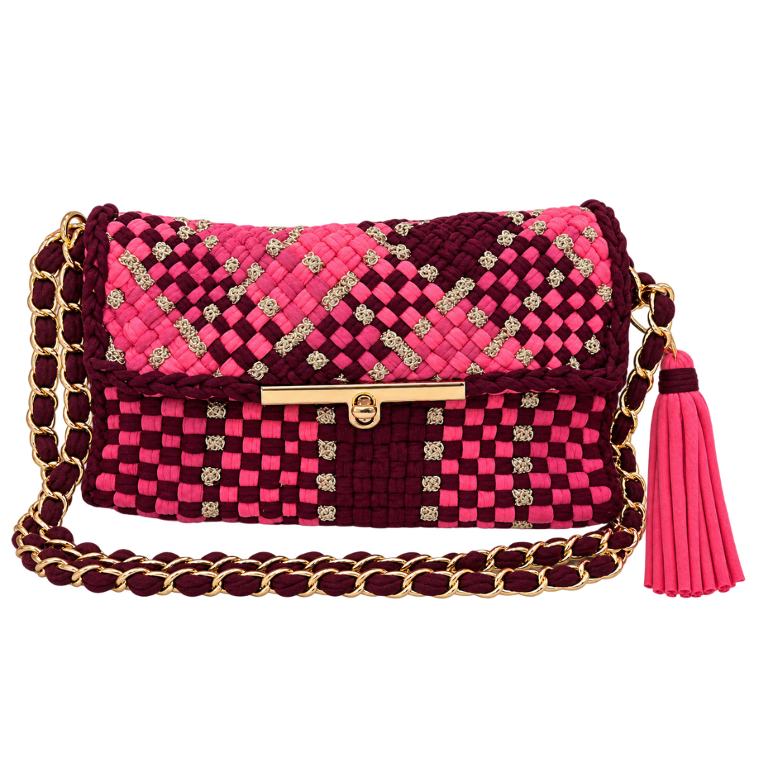 Mosaic Radiance Bag | Bubblegum Pink, Burgundy / Shoulder Carry