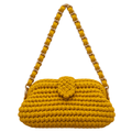 Crochet Snap Clutch | Mustard Yellow / Hand or Shoulder Carry