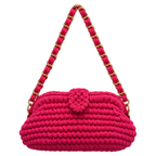 Crochet Snap Clutch | Hot Pink/ Hand or Shoulder Carry