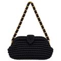 Crochet Snap Clutch | Black / Hand or Shoulder Carry