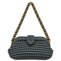 Crochet Snap Clutch | Ash Grey / Hand or Shoulder Carry