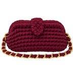 Crochet Snap Clutch | Burgundy/ Hand or Shoulder Carry