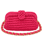 Crochet Snap Clutch | Hot Pink/ Hand or Shoulder Carry