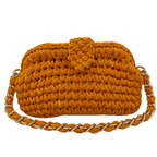 Crochet Snap Clutch | Orange/ Hand or Shoulder Carry