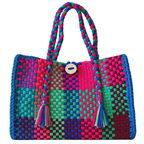 Oversized Tote / Hand / Shoulder Carry Midnight Peacock