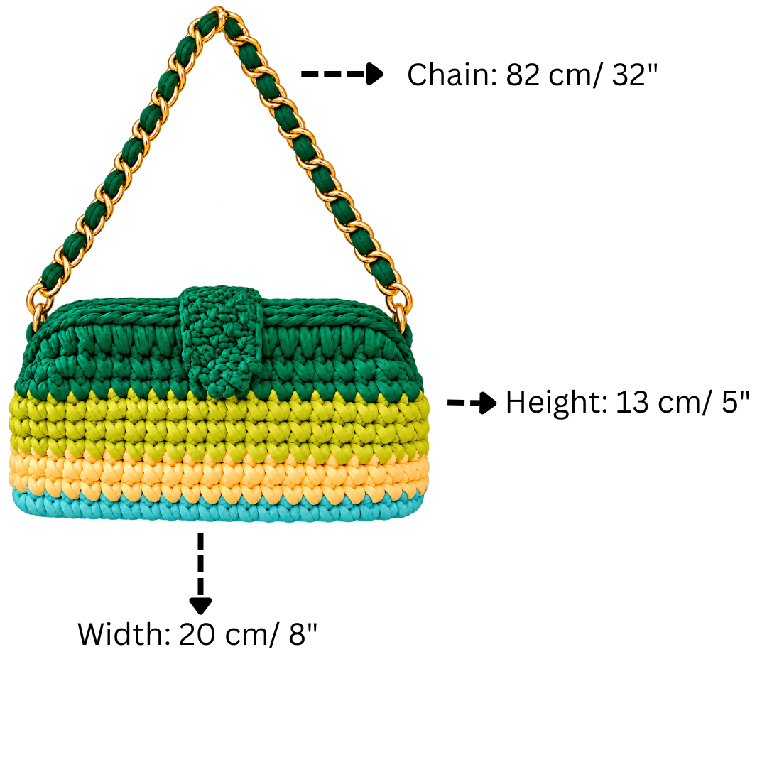 Crochet Snap Clutch | Lime Lagoon Hand or Shoulder Carry