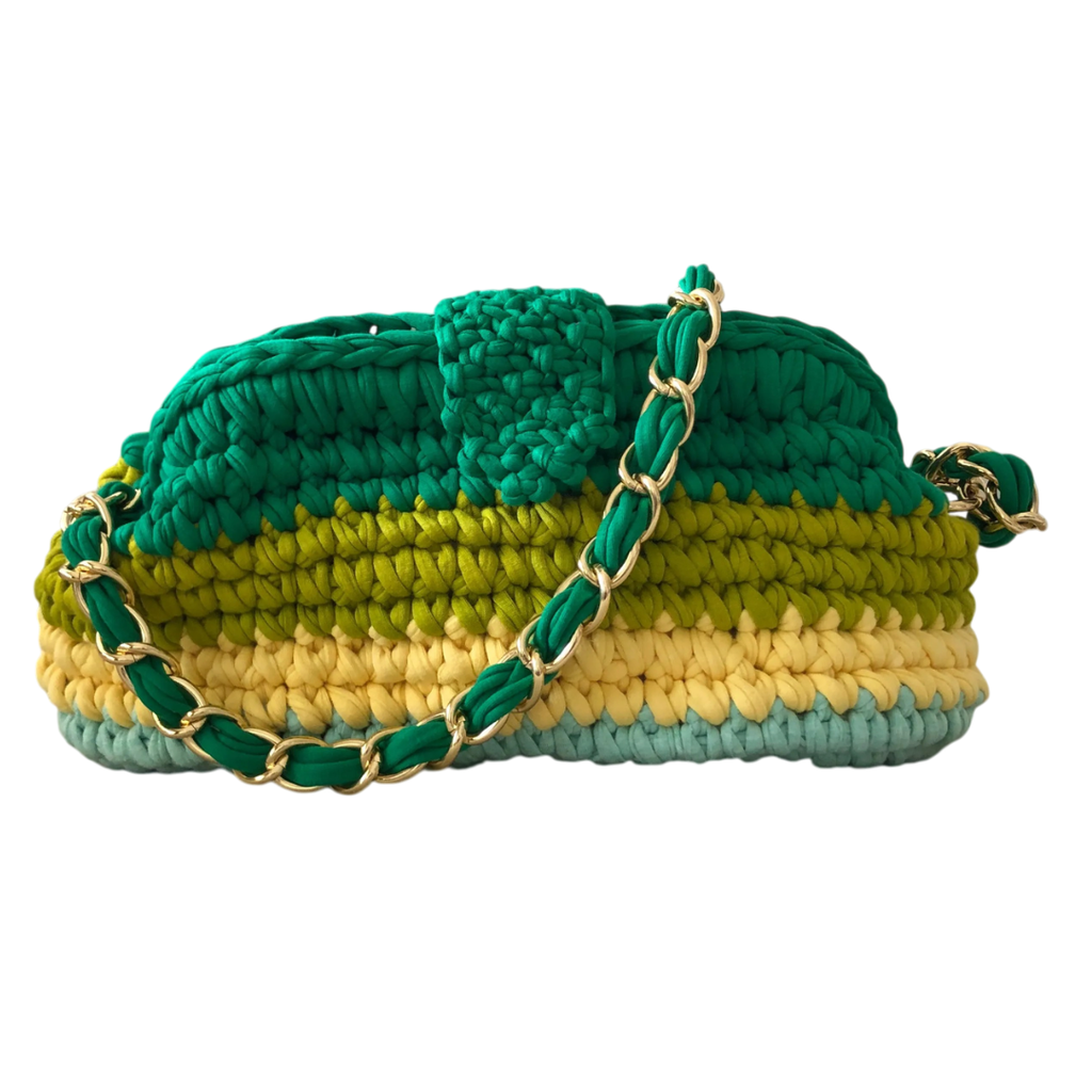 Crochet Snap Clutch | Lime Lagoon Hand or Shoulder Carry