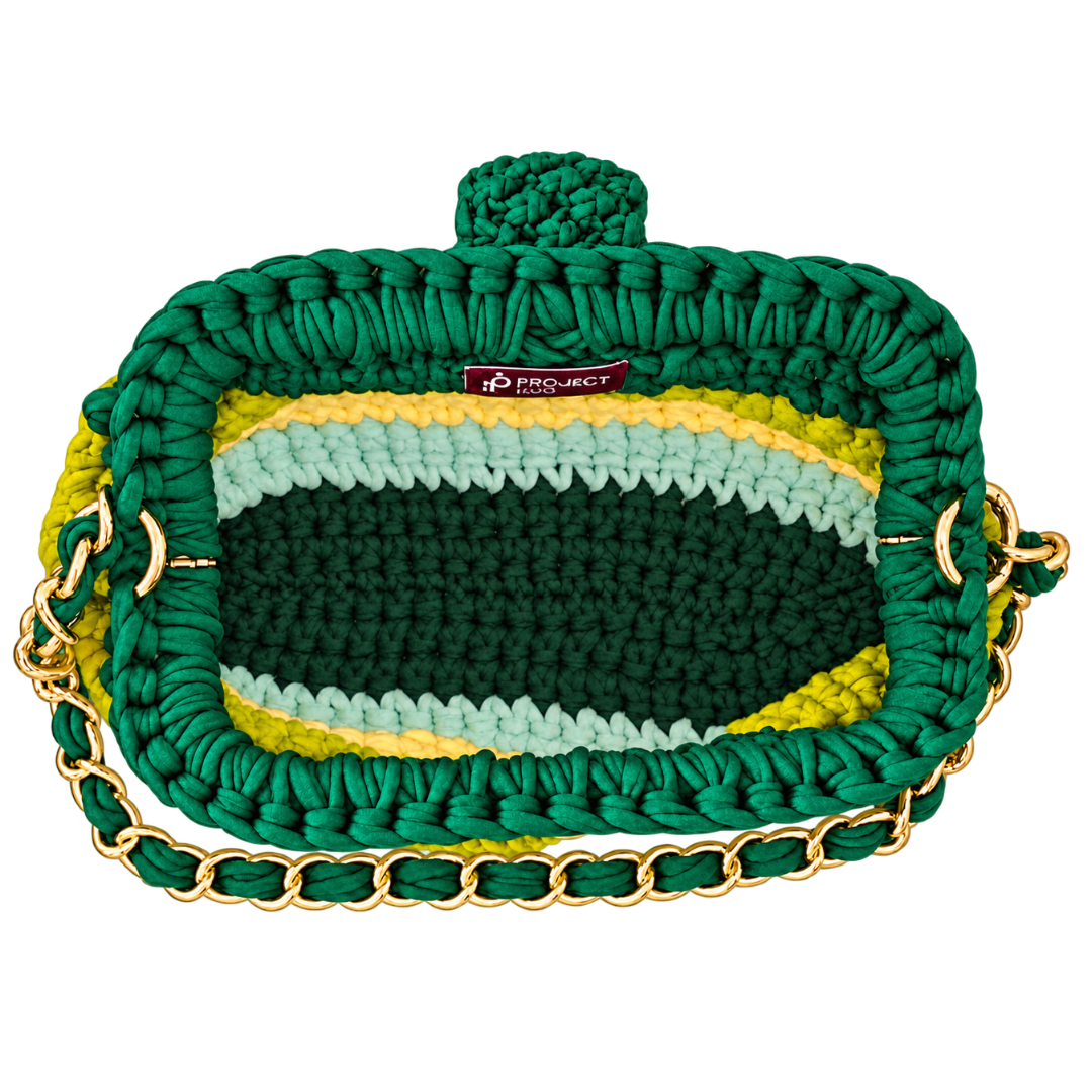 Crochet Snap Clutch | Lime Lagoon Hand or Shoulder Carry