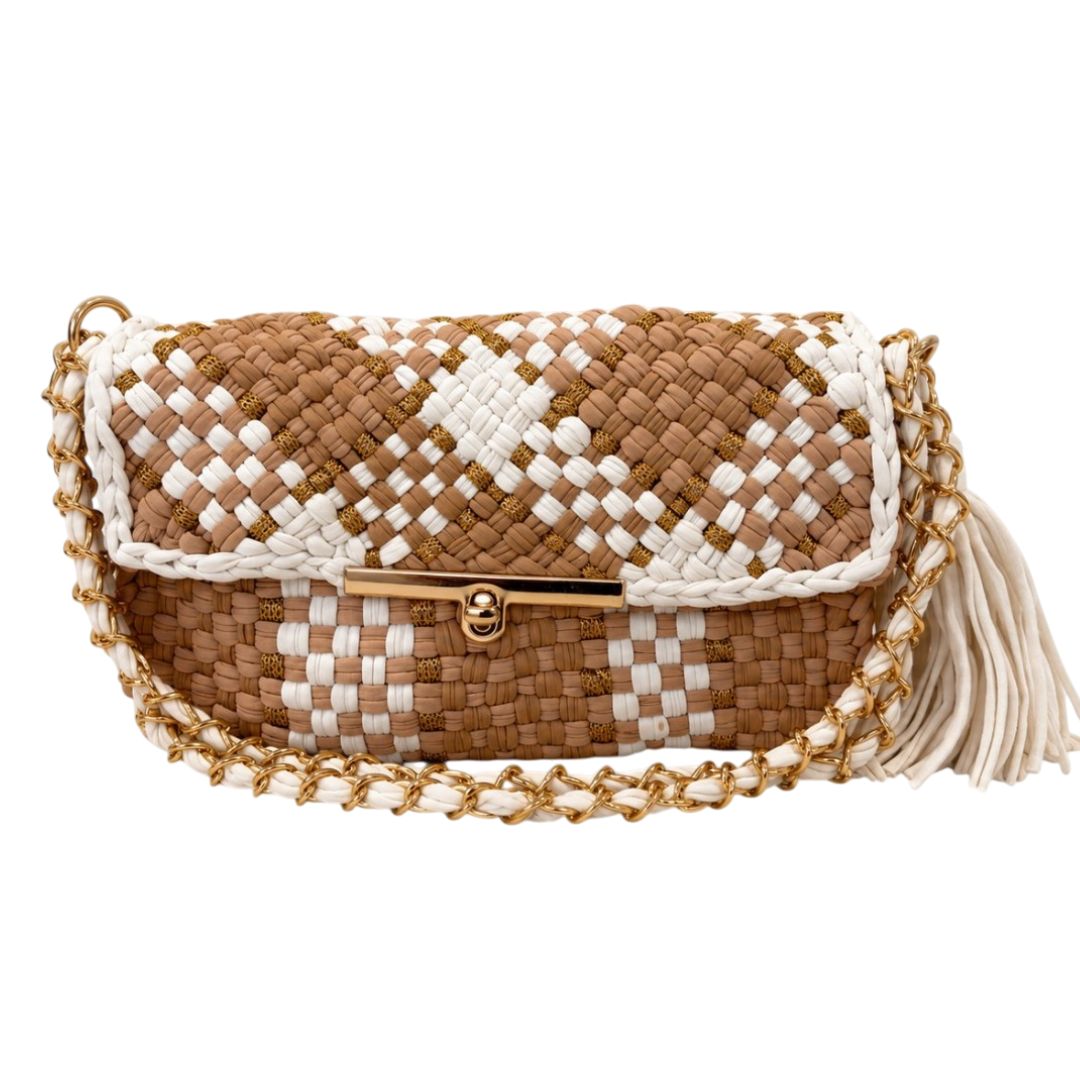 Mosaic Radiance Bag | Beige, Camel, Off White / Shoulder Carry
