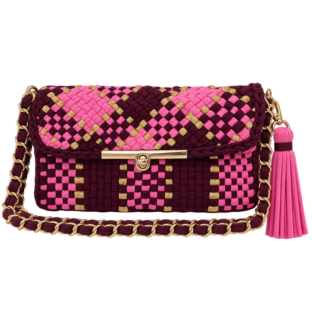 Mosaic Radiance Bag | Bubblegum Pink, Burgundy / Shoulder Carry