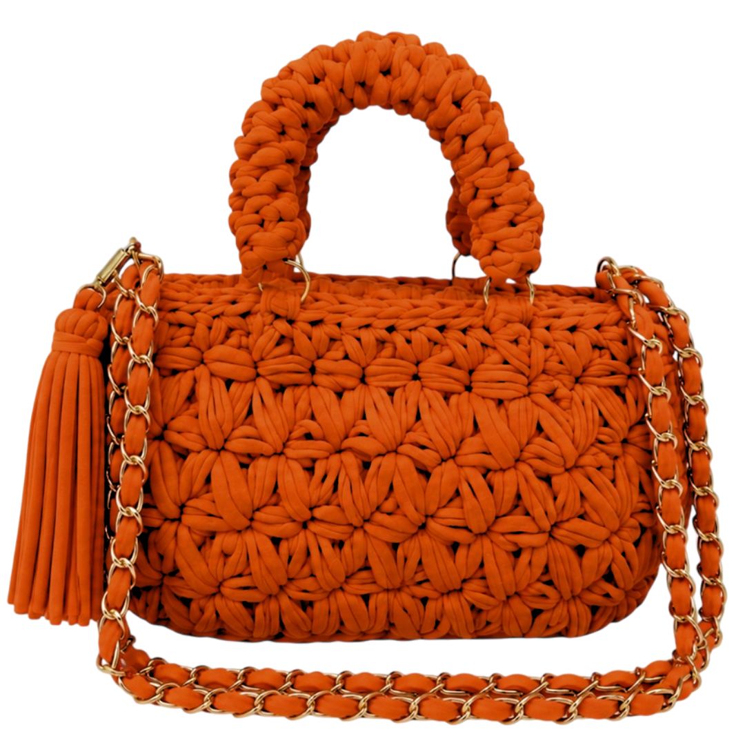 Fleur Bag | Orange / Hand, Shoulder or Crossbody Carry