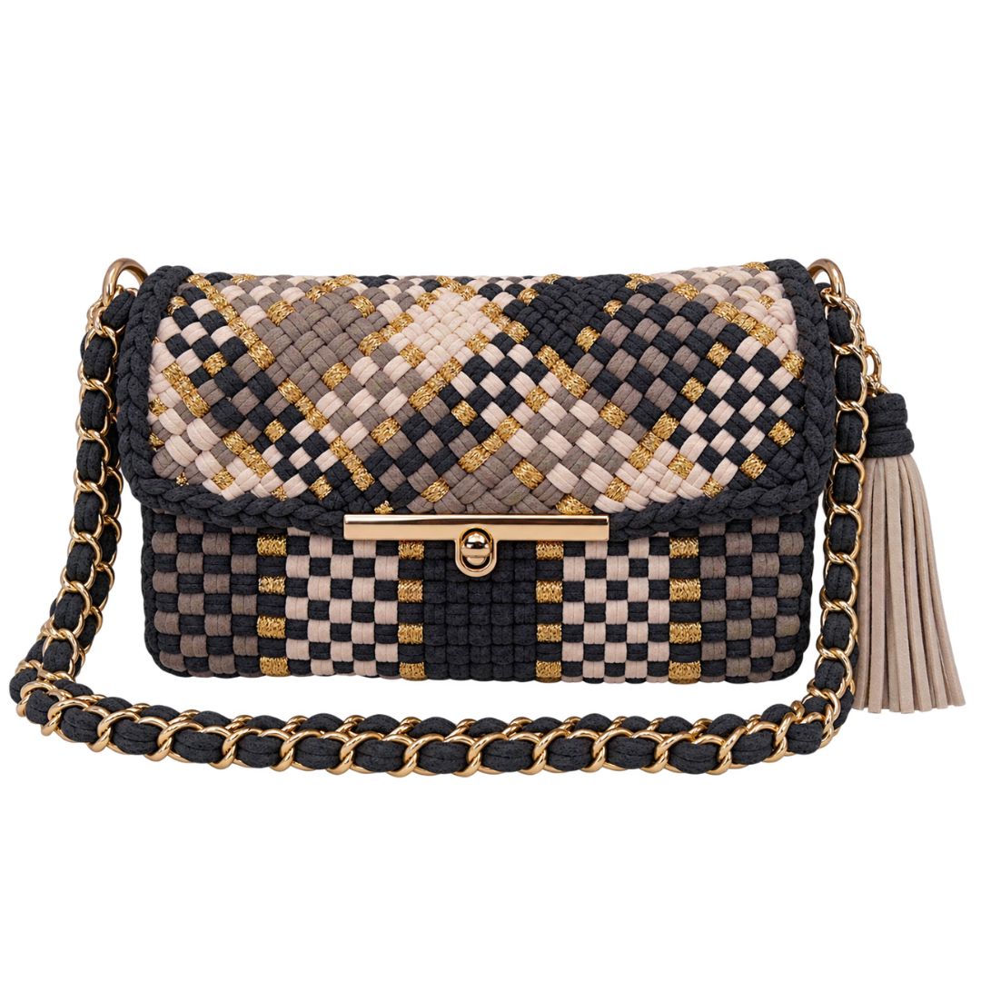 Mosaic Radiance Bag | Navy, Off White, Grey / Shoulder Carry