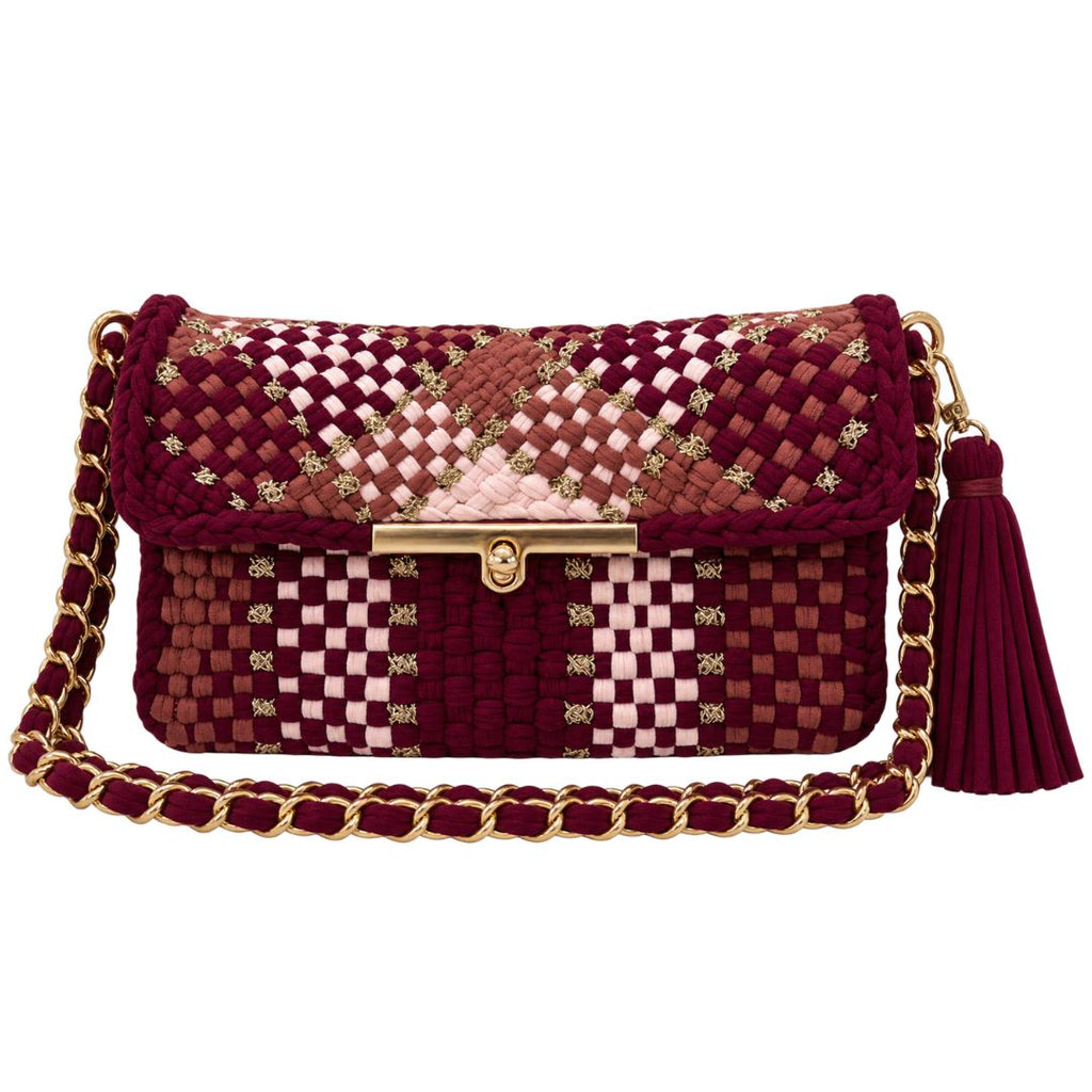 Mosaic Radiance Bag | Maroon, Blush Pink, Rust Brown / Shoulder Carry