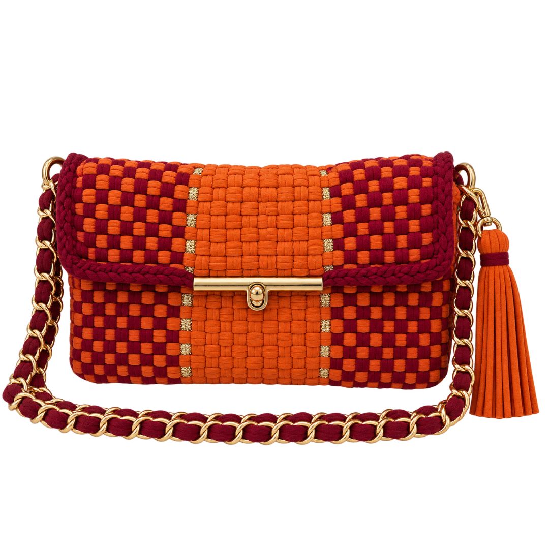 Mosaic Radiance Bag | Rust Orange, Crimson Red / Shoulder Carry