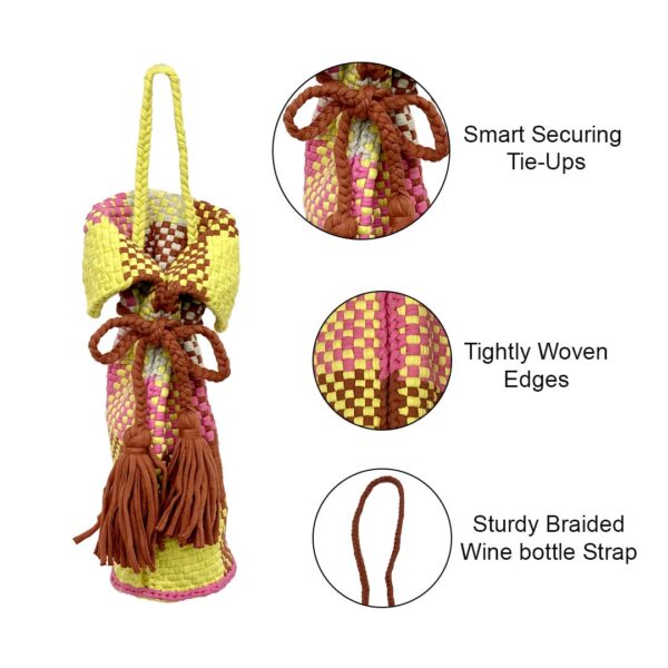 Image of Beverage Bottle Bag Clay, Pink, Yellow