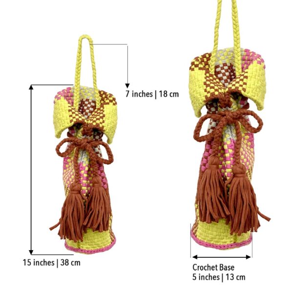 Image of Beverage Bottle Bag Clay, Pink, Yellow