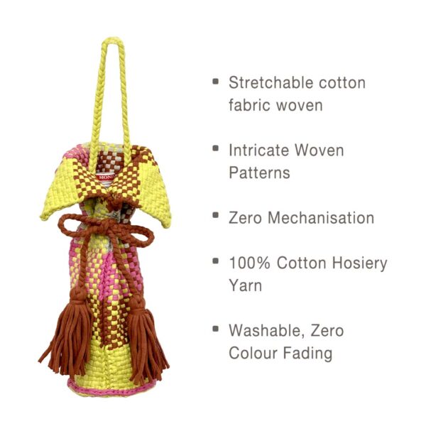 Image of Beverage Bottle Bag Clay, Pink, Yellow