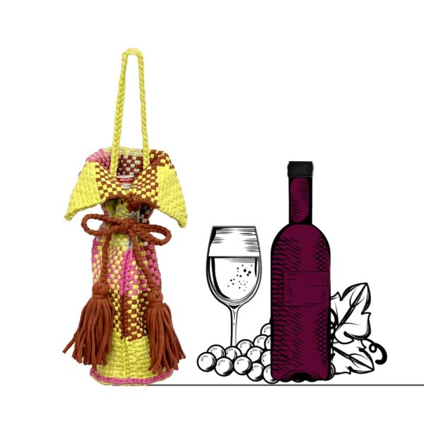Image of Beverage Bottle Bag Clay, Pink, Yellow
