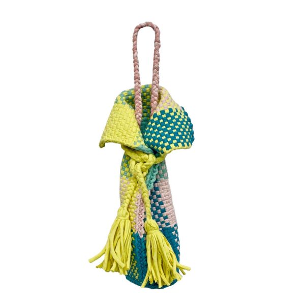 Image of Beverage Bottle Bag Clay, Crystal Teal, Yellow