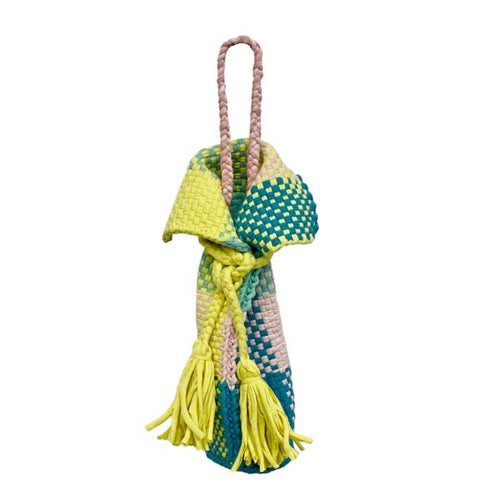 Beverage Bottle Bag Clay, Crystal Teal, Yellow