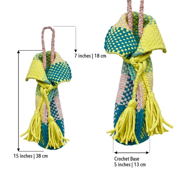 Image of Beverage Bottle Bag Clay, Crystal Teal, Yellow