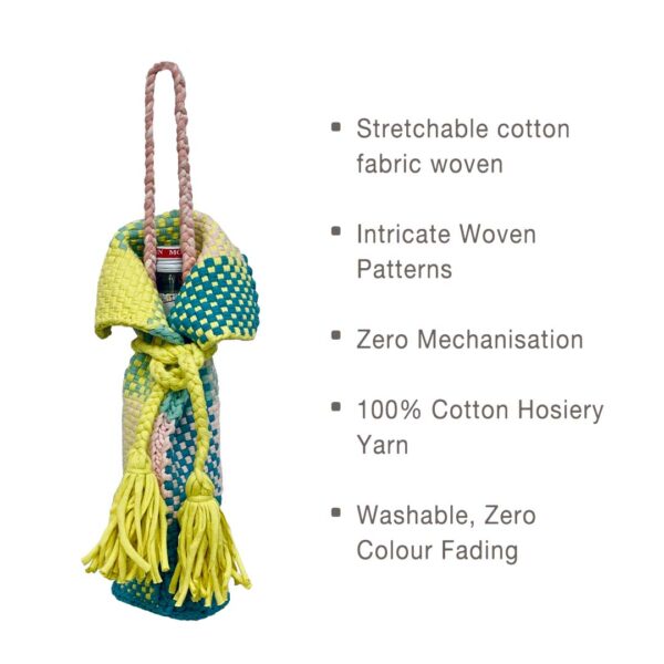 Image of Beverage Bottle Bag Clay, Crystal Teal, Yellow