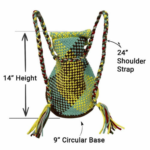 Backpack Yellow Sea Green Brown Color Premium Collection | Shoulder carry