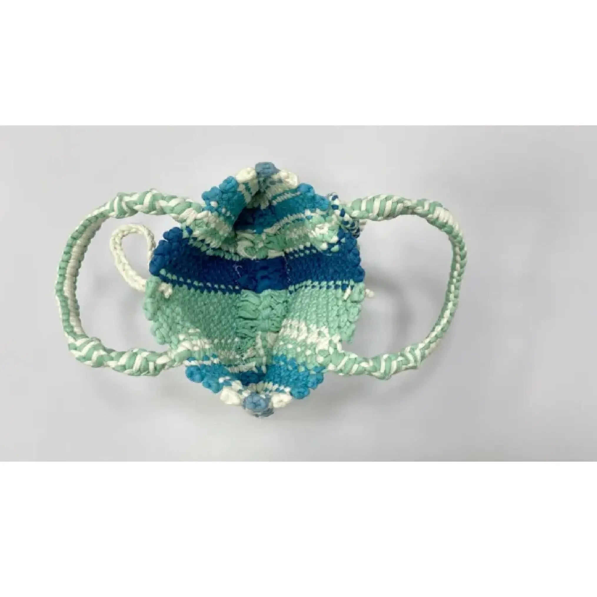 Image of Macrame Mini Blue, Aqua Off white Sea Green | Hand carry