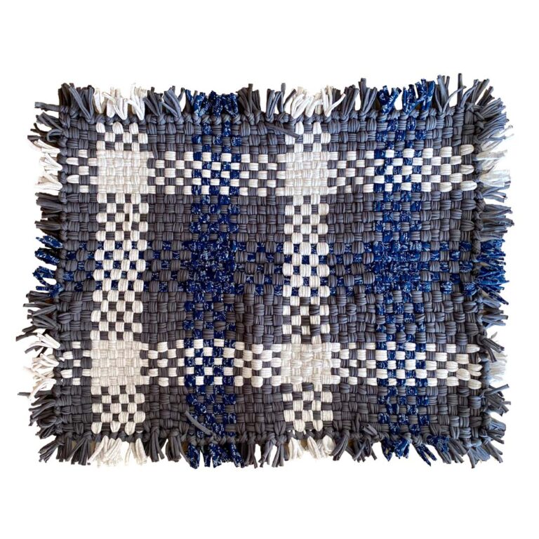 Image of Bathroom Mat / Door Mat / Meditation Mat | Grey, White, Blue