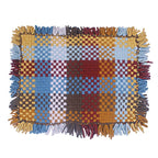 Bathroom Mat / Door Mat / Meditation Mat | Blue, Brown, Maroon, Light Grey, Dull Yellow
