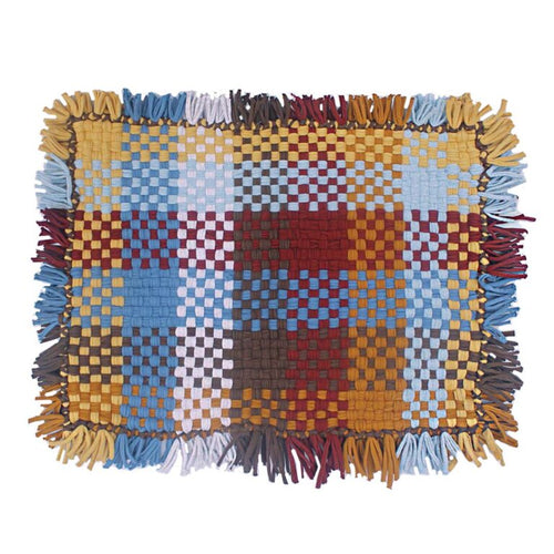 Bathroom Mat / Door Mat / Meditation Mat | Blue, Brown, Maroon, Light Grey, Dull Yellow