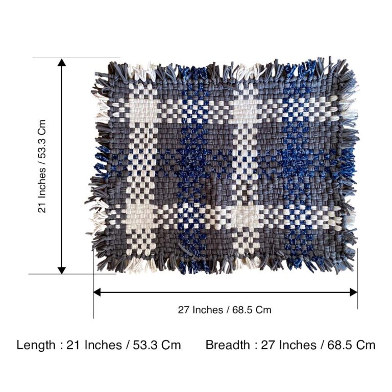 Image of Bathroom Mat / Door Mat / Meditation Mat | Grey, White, Blue