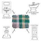 Bathroom Mat / Door Mat / Meditation Mat | Green, Pink, Beige