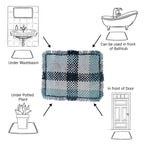 Bathroom Mat / Door Mat / Meditation Mat | Teal, Grey, Light Grey