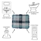 Bathroom Mat / Door Mat / Meditation Mat | Teal, Grey, Light Grey