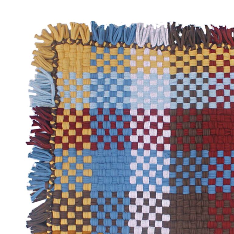 Image of Bathroom Mat / Door Mat / Meditation Mat | Blue, Brown, Maroon, Light Grey, Dull Yellow