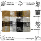 Braided Edged Floor Rug / Throw | Beige, White, Grey, Black
